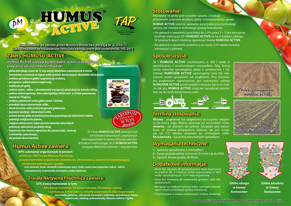 Humus Active – do trawników, na resztki pożniwne, do iglaków, opinie rolników, jak stosować (1)